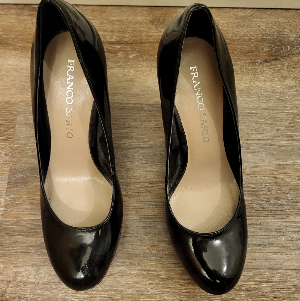 Franco Sarto Patent Leather Heels Balada Black Size 7 - Picture 2 of 9